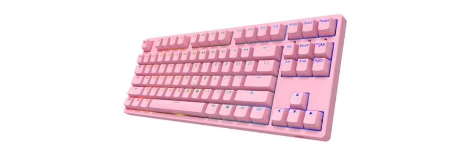Bàn phím AKKO 3087S RGB Pink (Cherry Switch Brown) trang bị bộ keycap PBT xuyên led cao cấp